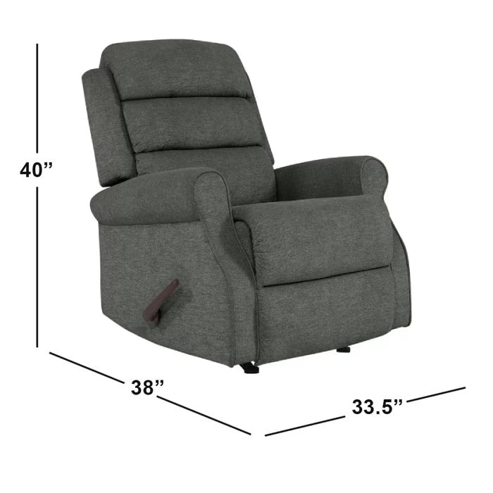 Sora Fabric Rocker Manual Grey Recliner