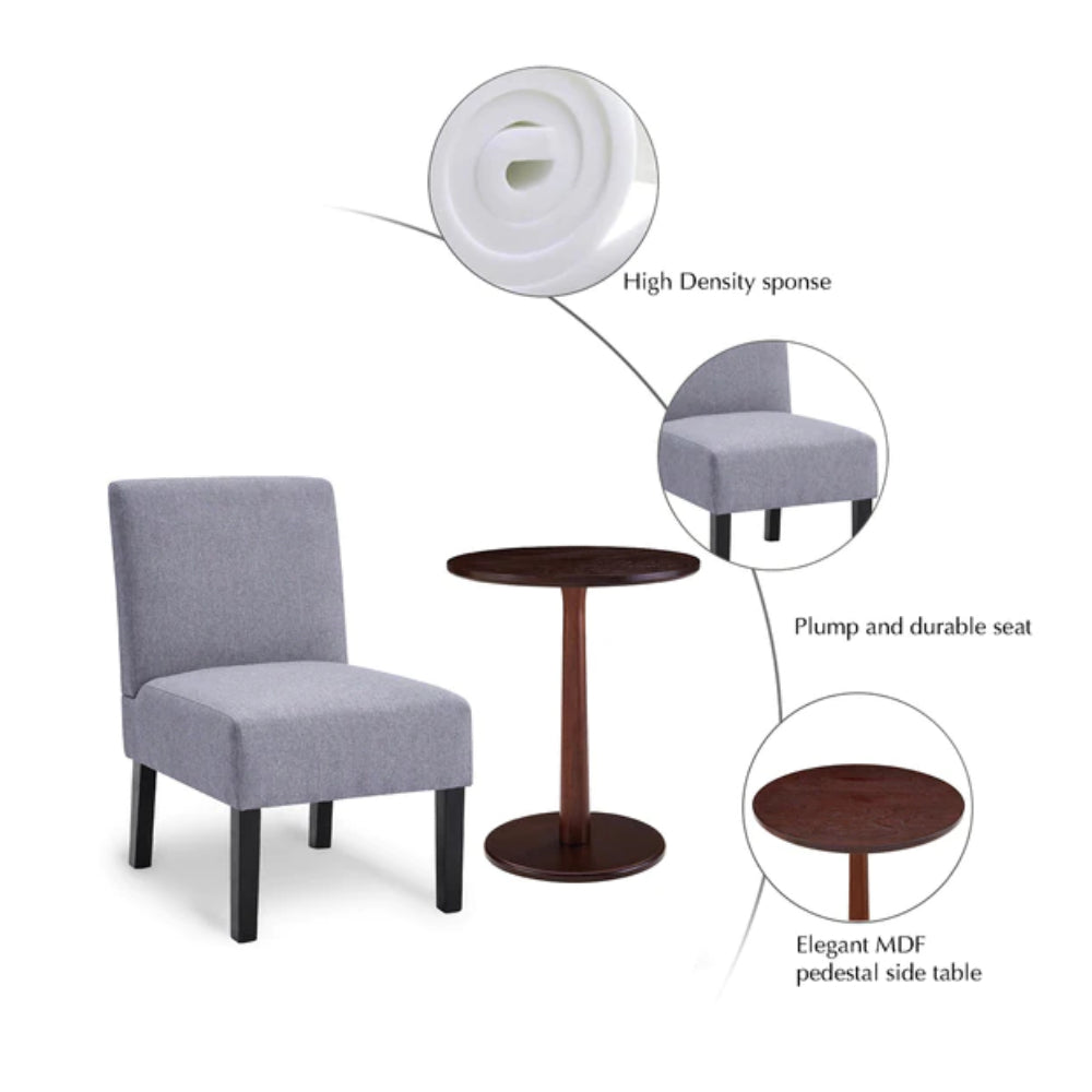 Amoha: 2 Chairs and Table Grey Colour