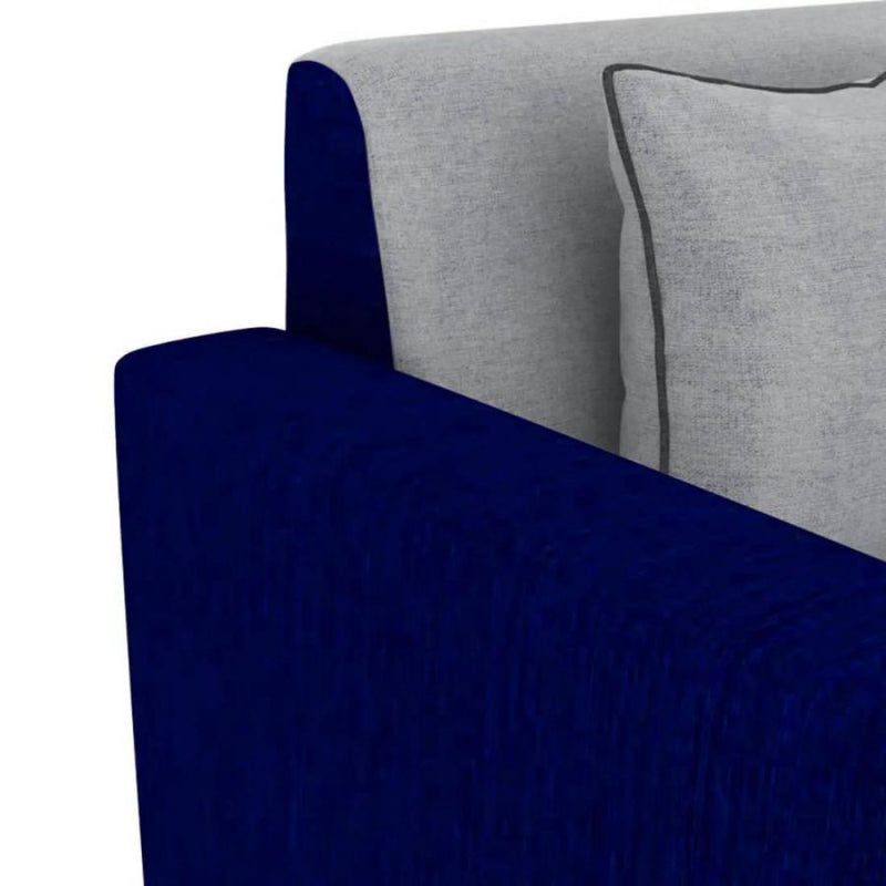 Bantia Albania Fabric 3 + 1 + 1 Grey & Blue Sofa Set