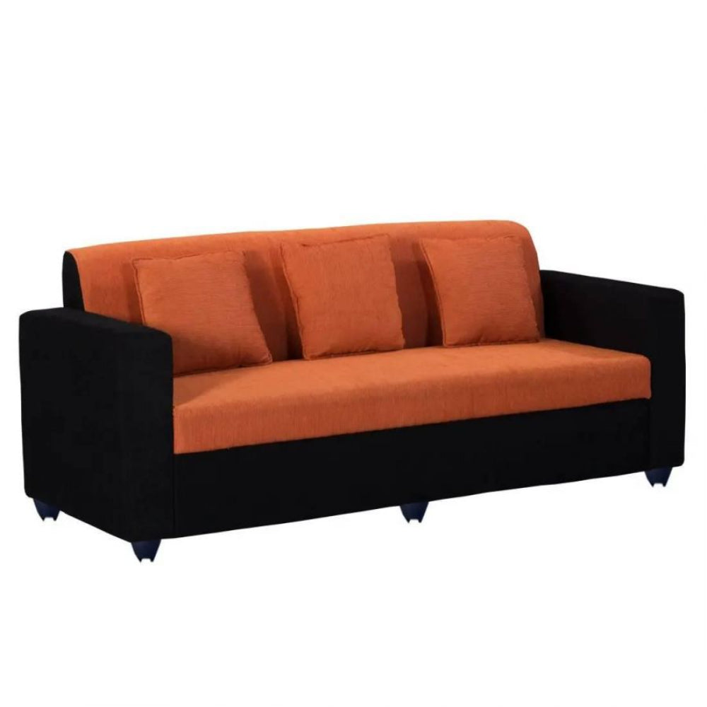 Bantia Albania Fabric 3 Seater Sofa (Color-Orange)