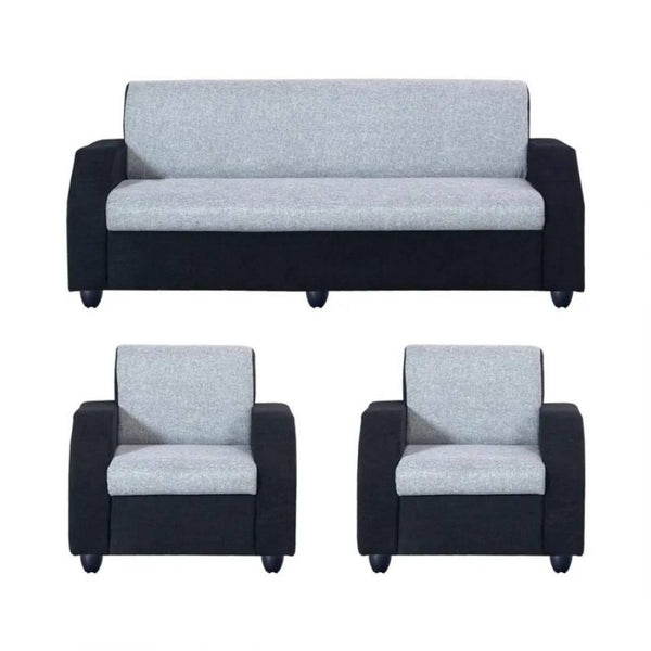 Bantia Cuba Fabric 3 + 1 + 1 Grey Sofa Set