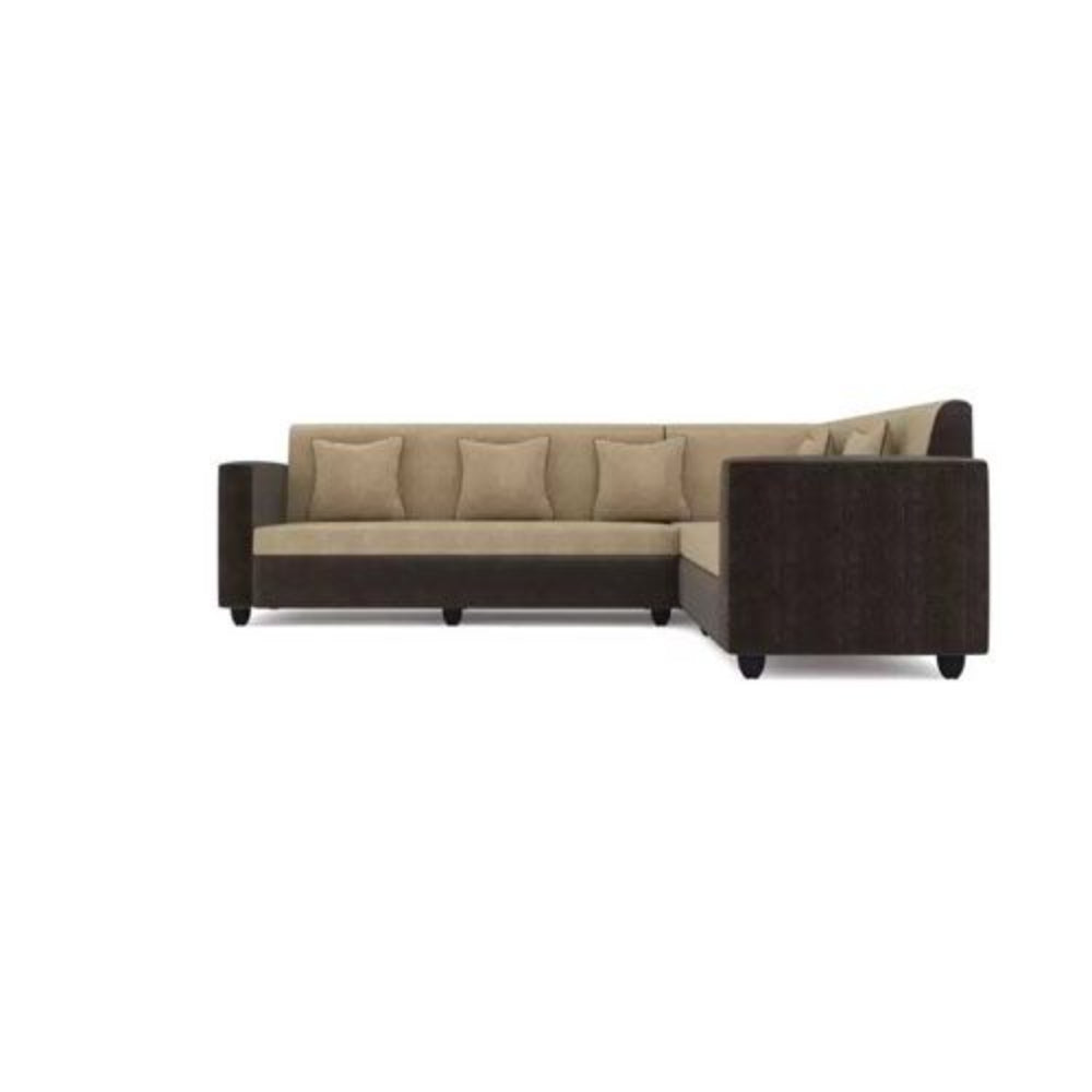 Bantia Malta Fabric 6 Seater (Finish Color - Golden Brown)