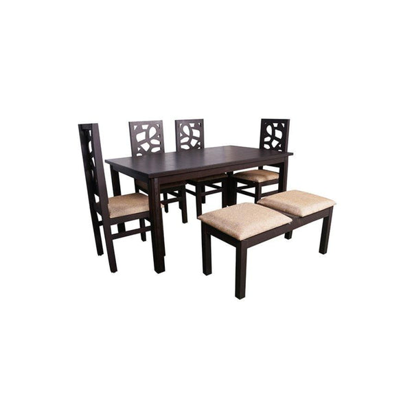 Antioch Solid Wooden Dining Table 6 Seater (4 chair + 1 Bench)