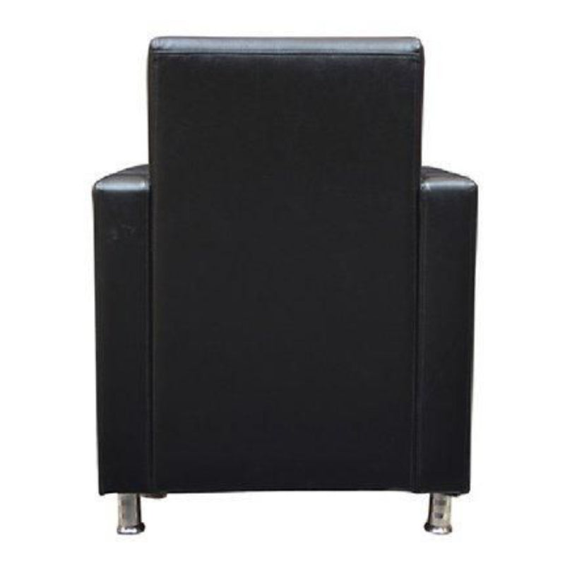 Sofia Hard Wood Leatherette Sofa Set in Black Colour with Brocade Finish