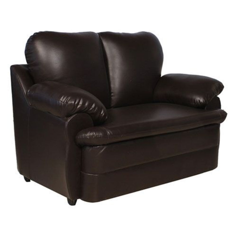 Pisa Solid Wood 3+2 Seater Micro Fibre Leather Sofa in Dark Brown Colour