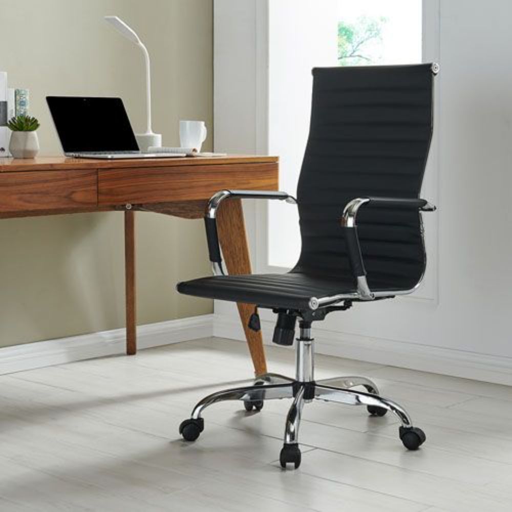 Grid Swivel Gas Lift Chrome Office Chair