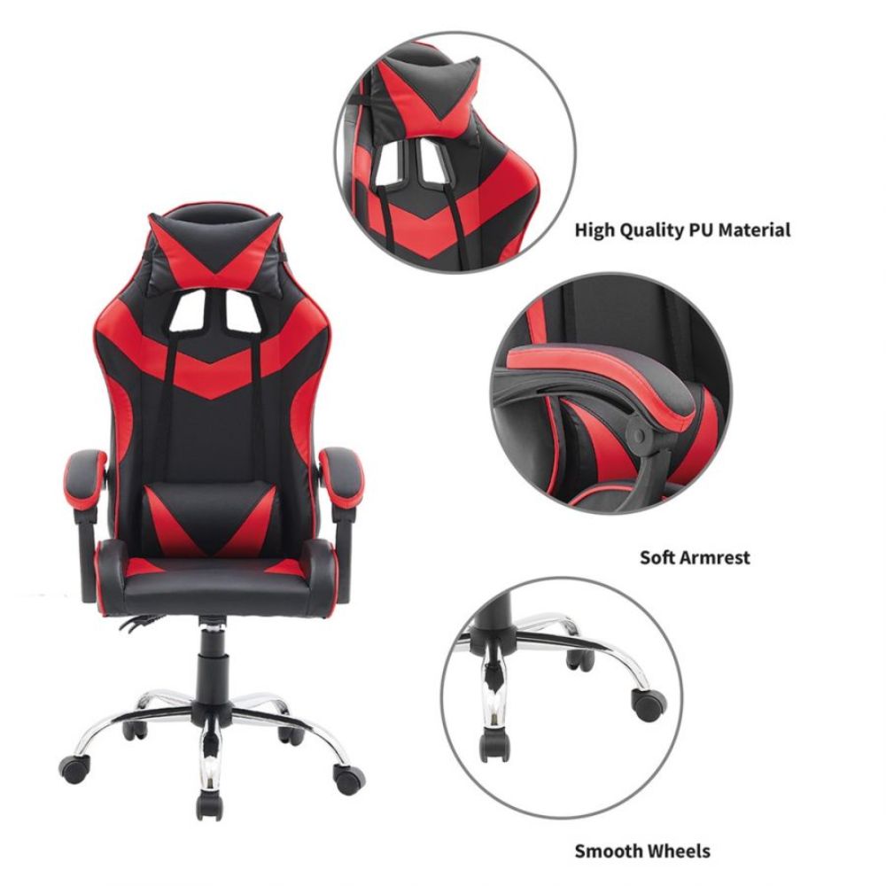 Quad Ergonomic Gaming Chair in Red & Black Colour