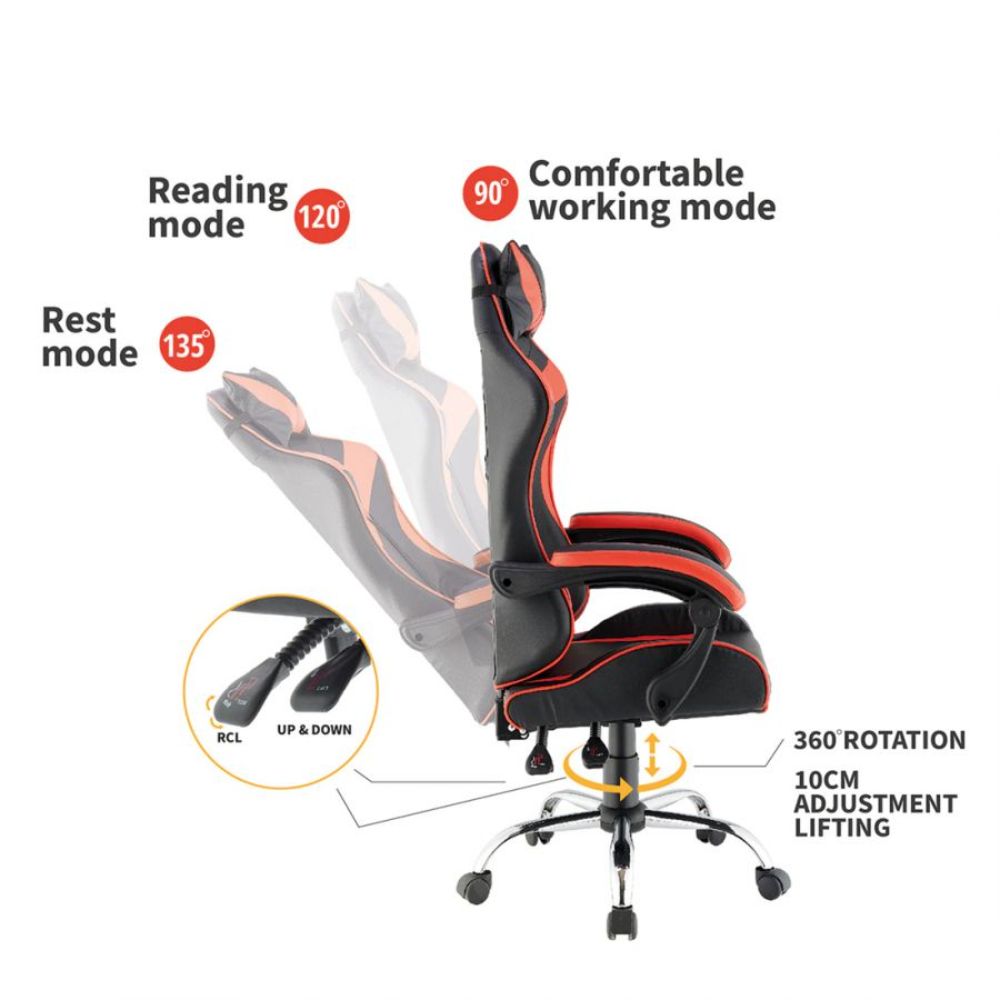 Quad Ergonomic Gaming Chair in Red & Black Colour