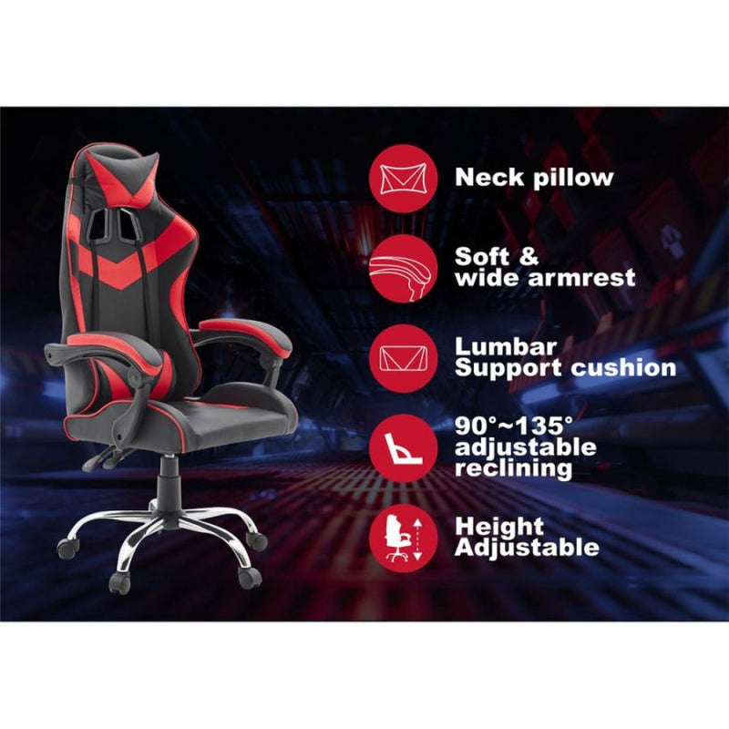 Quad Ergonomic Gaming Chair in Red & Black Colour