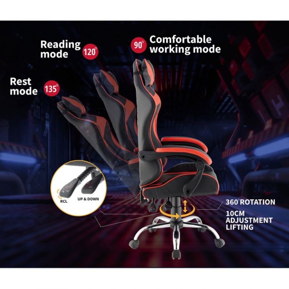 Quad Ergonomic Gaming Chair in Red & Black Colour