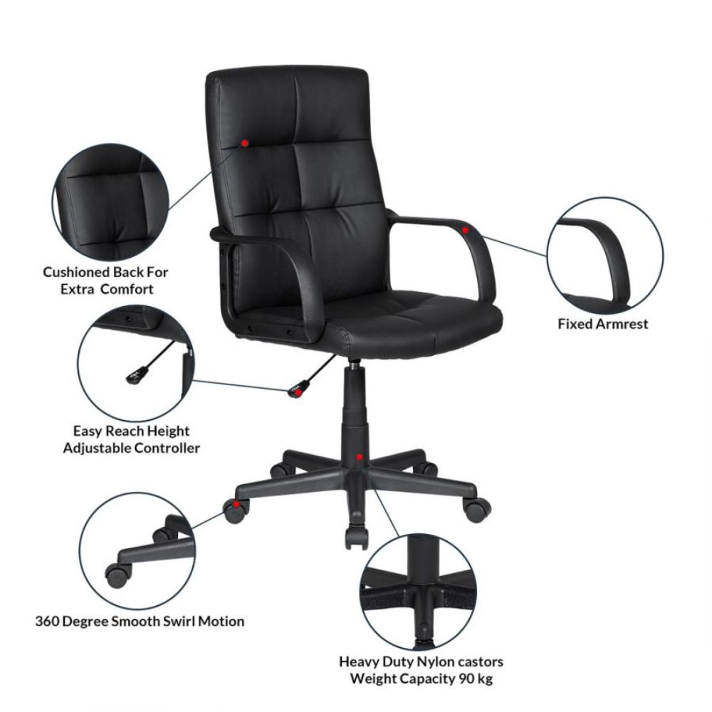 Alexa Ergonomic Chair in Black Colour