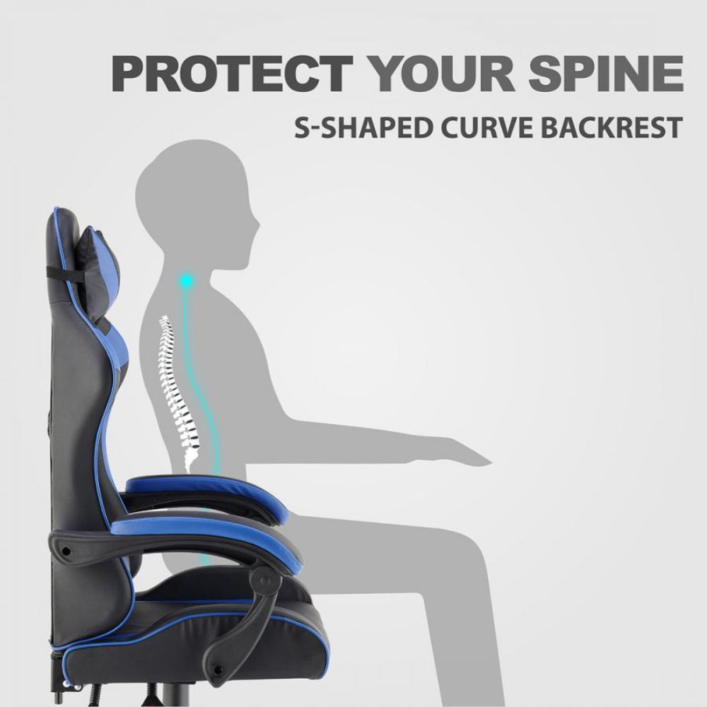 Quad Ergonomic Gaming Chair in Blue & Black Colour