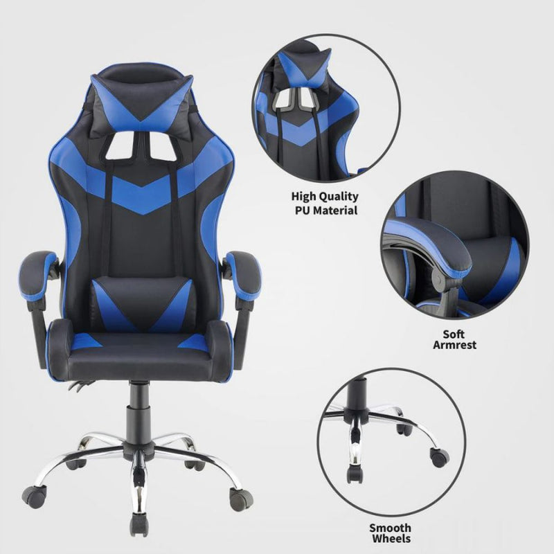 Quad Ergonomic Gaming Chair in Blue & Black Colour