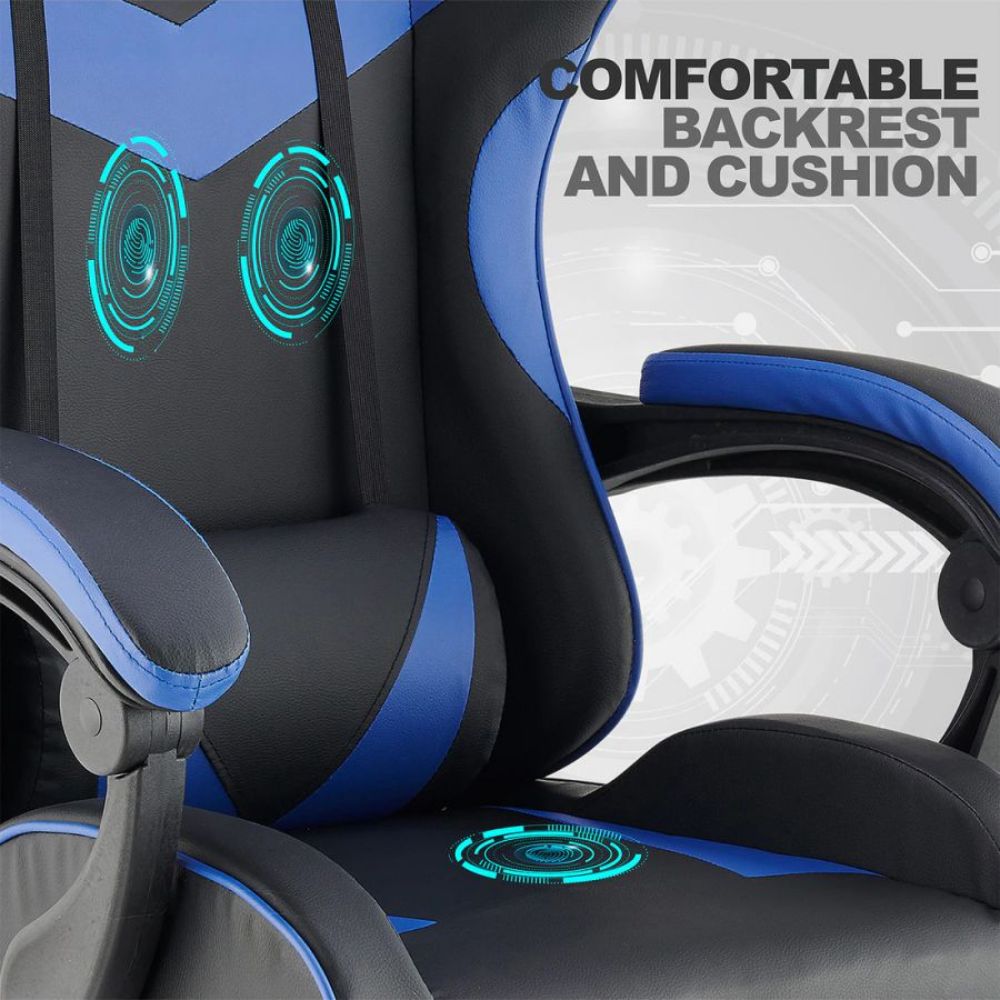 Quad Ergonomic Gaming Chair in Blue & Black Colour