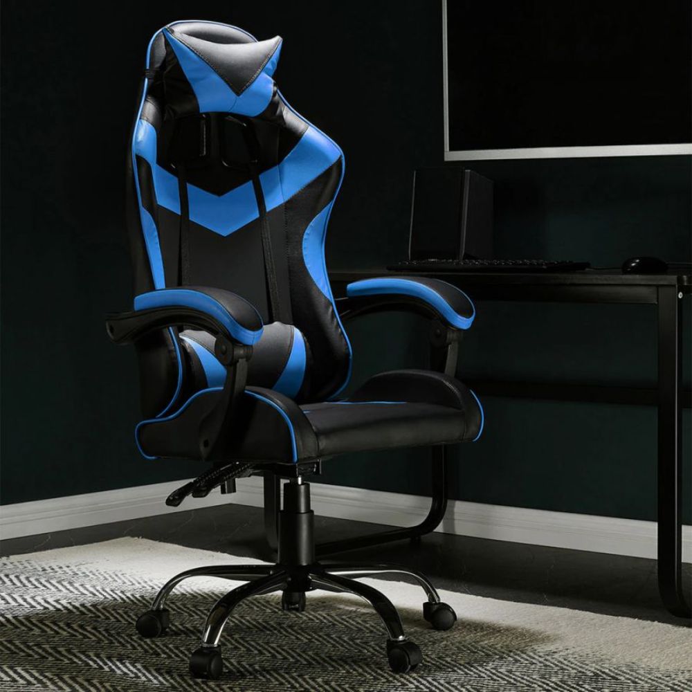 Quad Ergonomic Gaming Chair in Blue & Black Colour