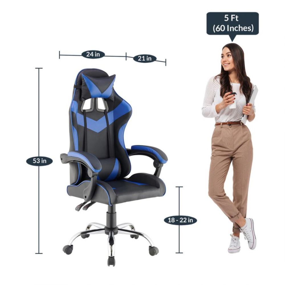 Quad Ergonomic Gaming Chair in Blue & Black Colour