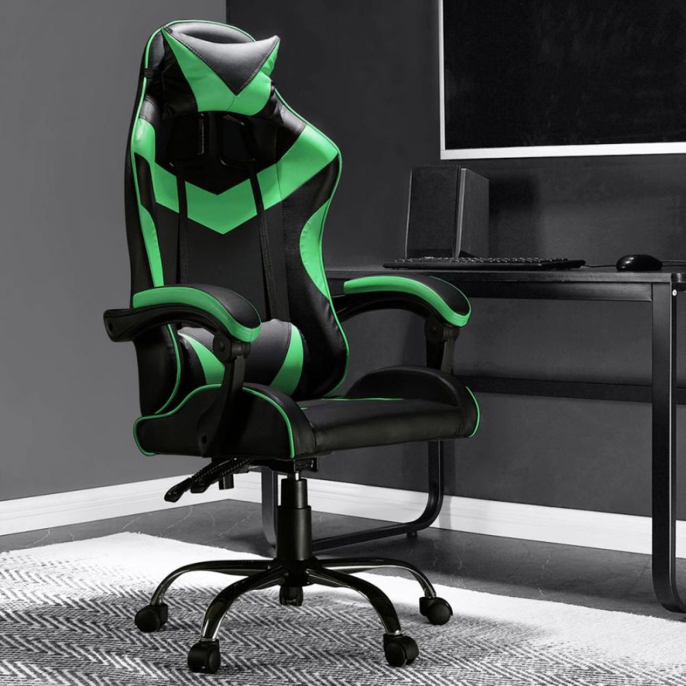 Quad Ergonomic Gaming Chair in Green & Black Colour