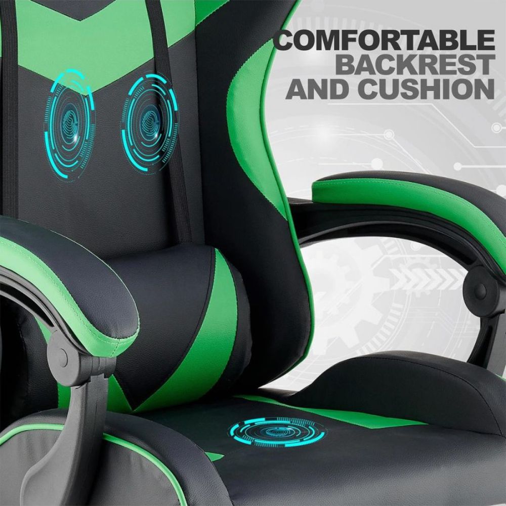 Quad Ergonomic Gaming Chair in Green & Black Colour