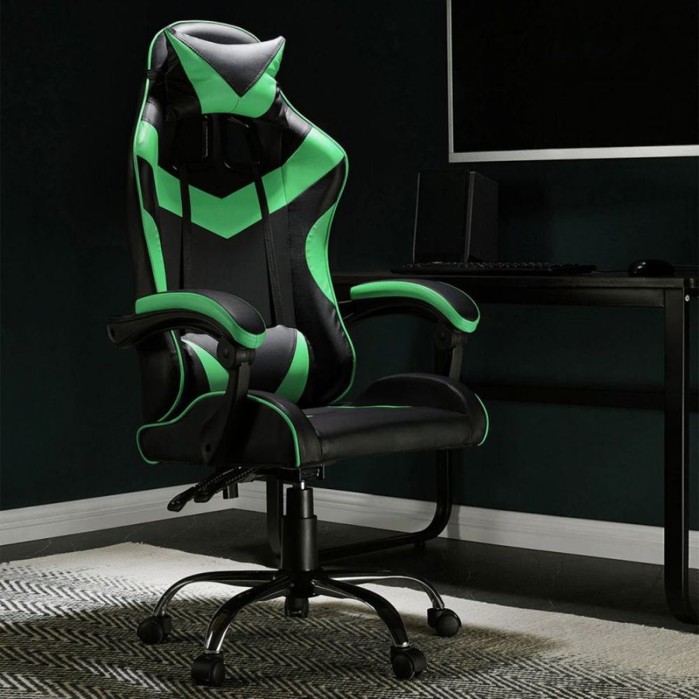 Quad Ergonomic Gaming Chair in Green & Black Colour