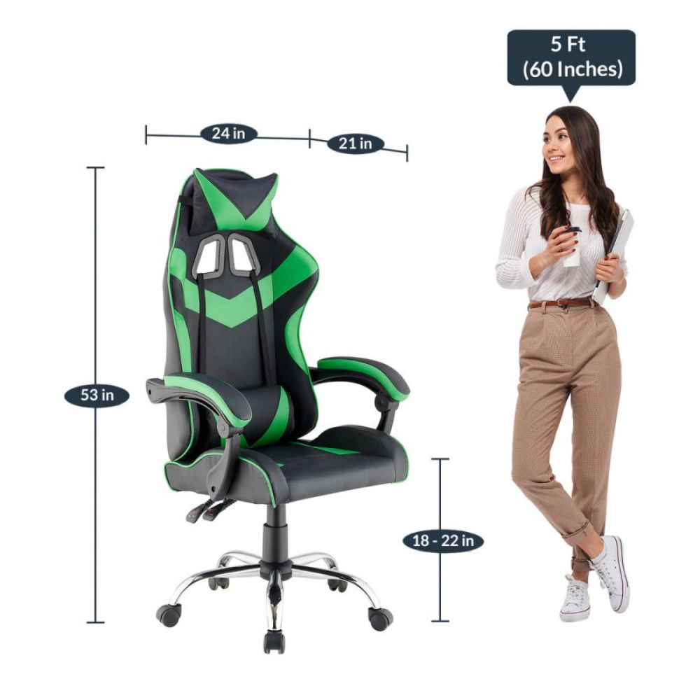 Quad Ergonomic Gaming Chair in Green & Black Colour