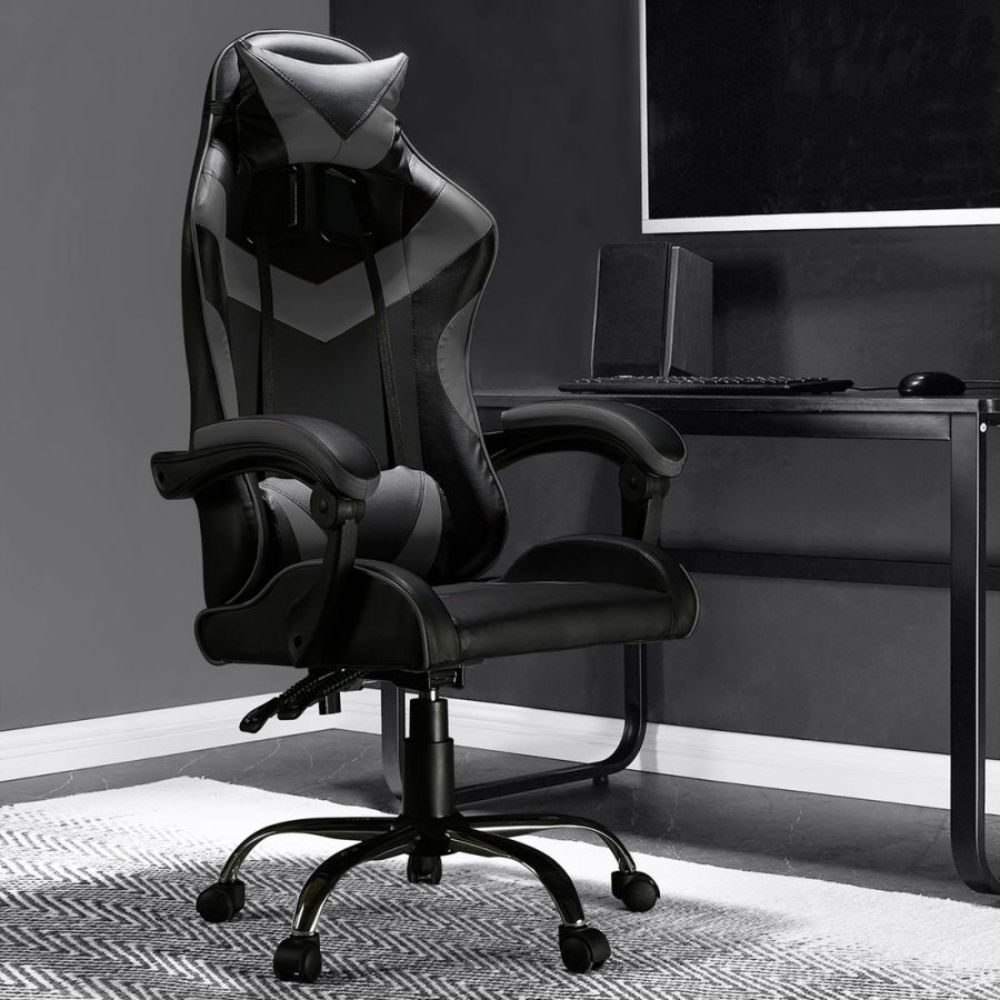 Quad Ergonomic Gaming Chair in Grey & Black Colour