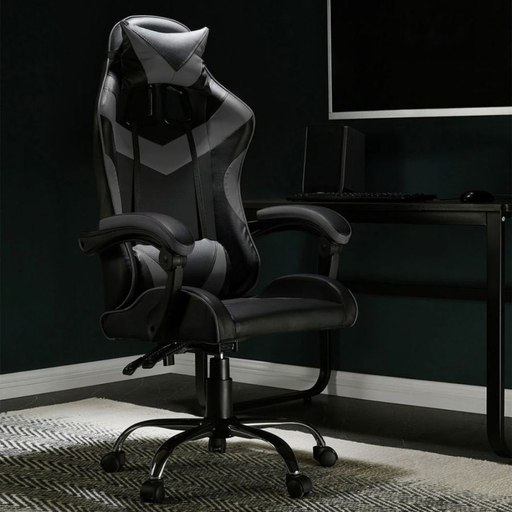 Quad Ergonomic Gaming Chair in Grey & Black Colour