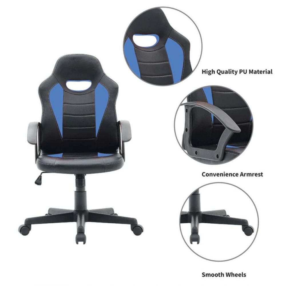 Racing Ergonomic Chair in Blue & Black Colour