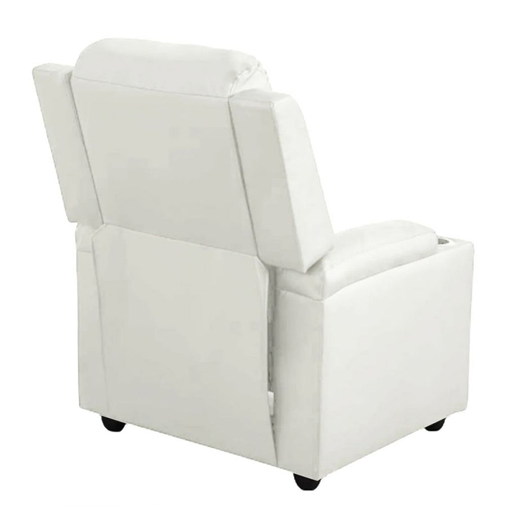 Classy 1 seater Manual Recliner with cupholders in White Colour