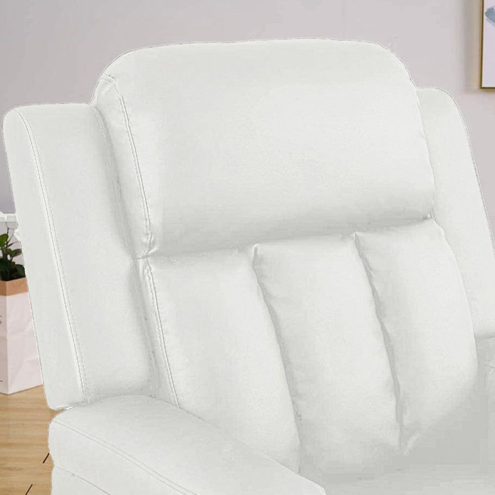 Classy 1 seater Manual Recliner with cupholders in White Colour