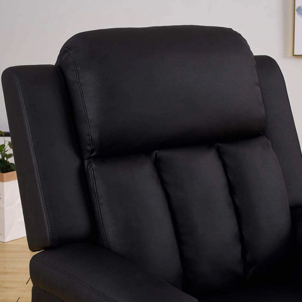 Classy 1 seater Manual Recliner with cupholders in Black Colour