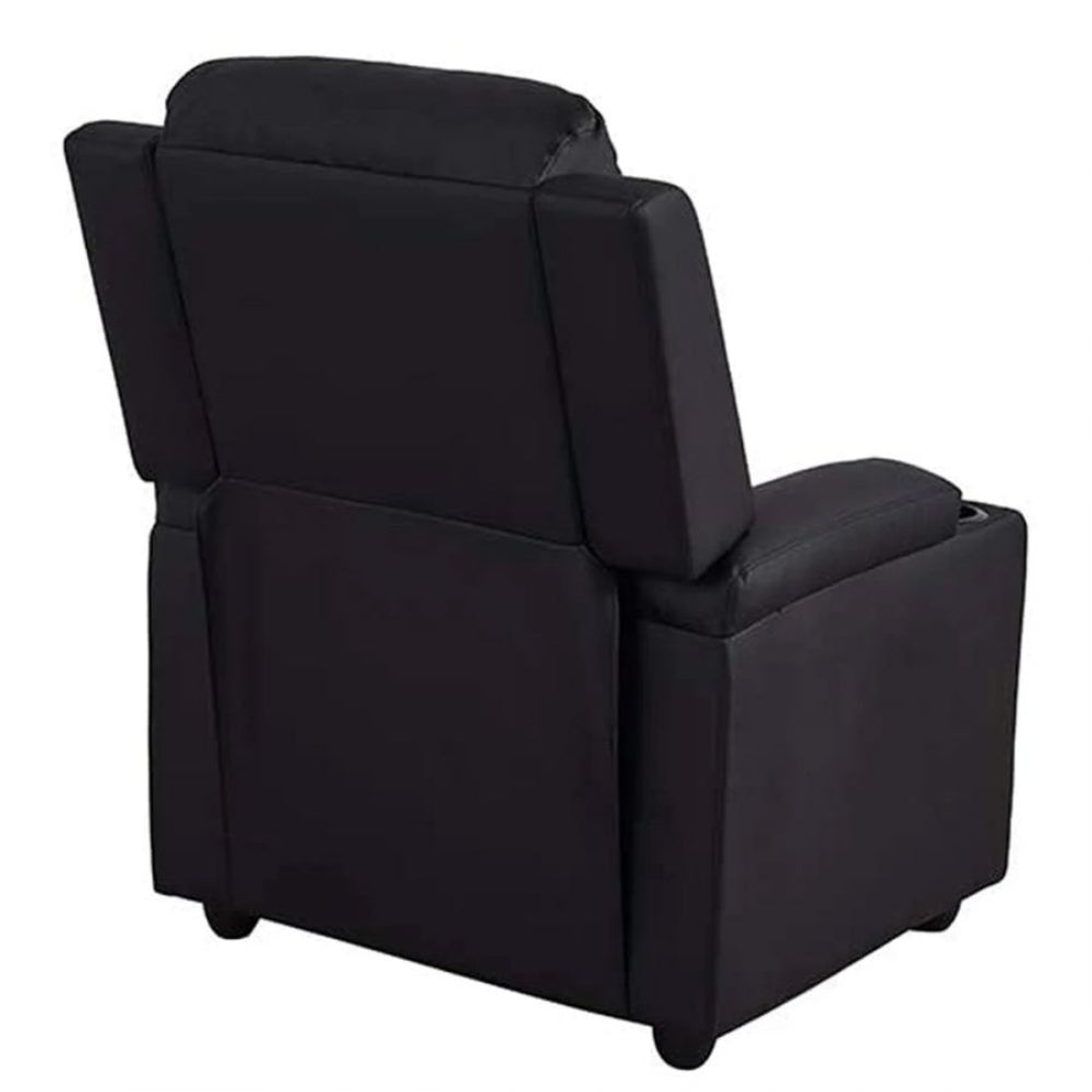 Classy 1 seater Manual Recliner with cupholders in Black Colour