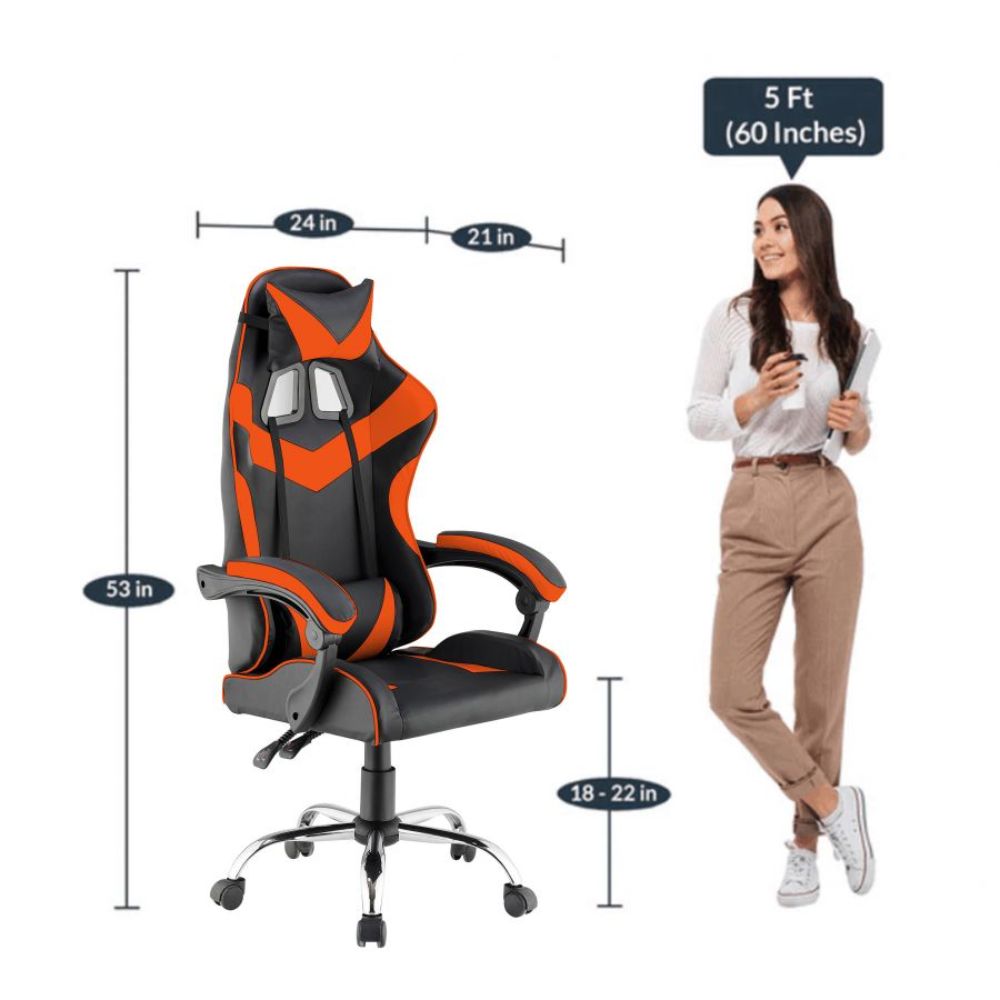 Quad Ergonomic Gaming Chair in Orange Colour