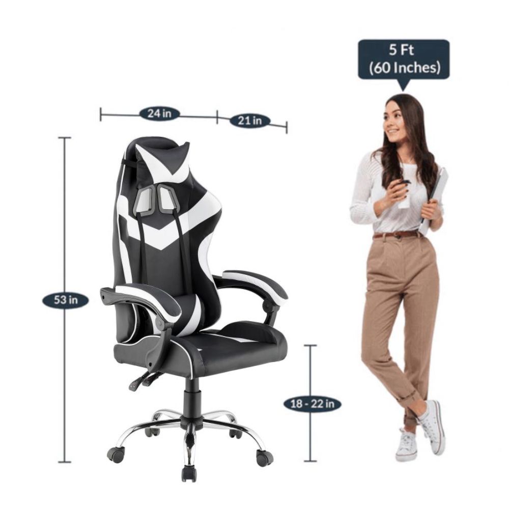 Quad Ergonomic Gaming Chair in White Colour