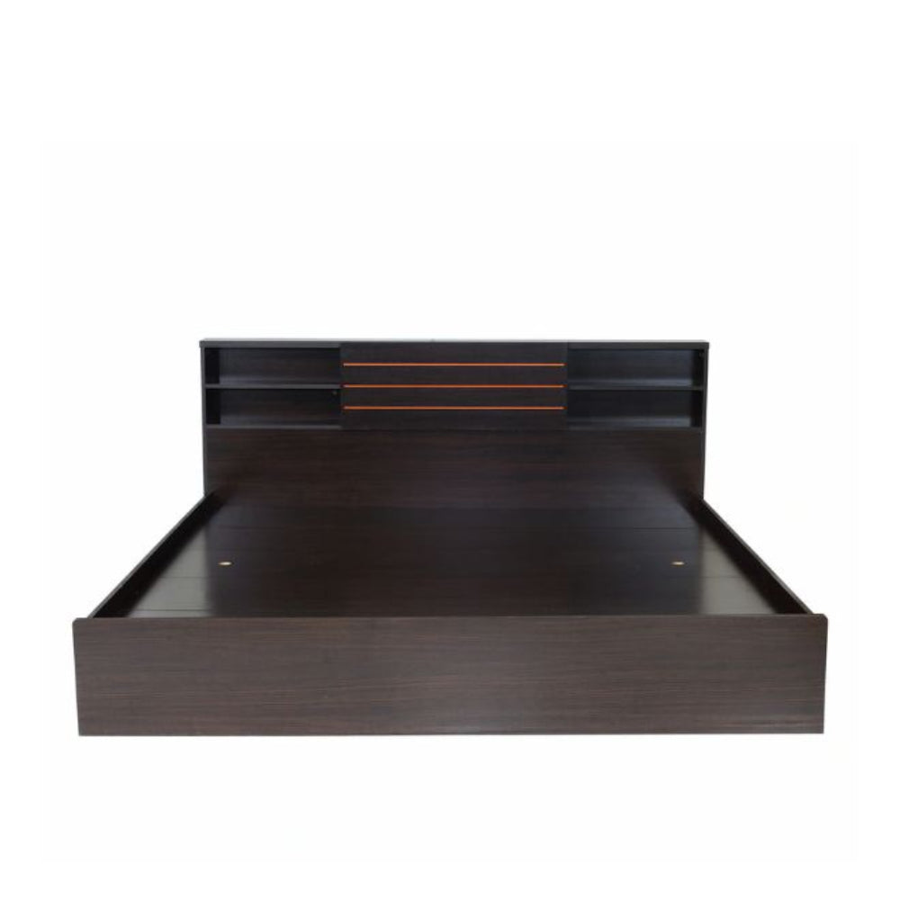 Classic king Size Bed with Storage in Wenge Finish