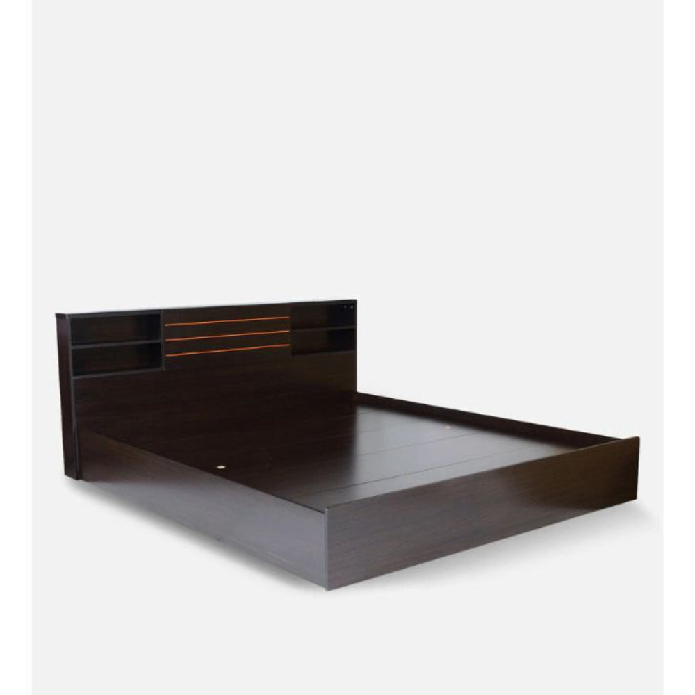 Classic king Size Bed with Storage in Wenge Finish