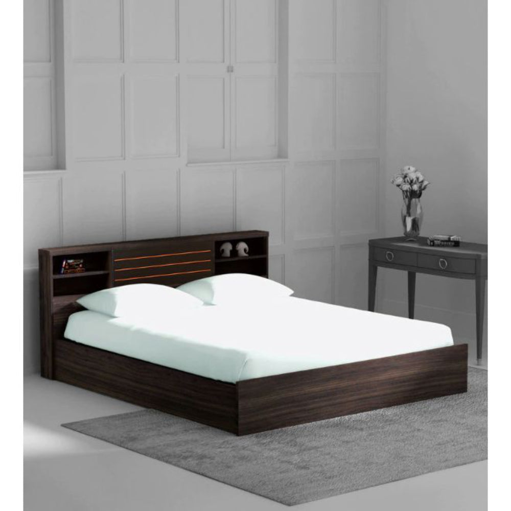 Classic king Size Bed with Storage in Wenge Finish
