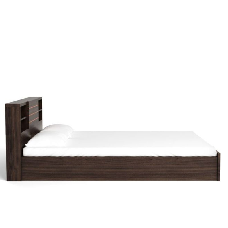 Classic Queen Size Bed with Storage in Wenge Finish