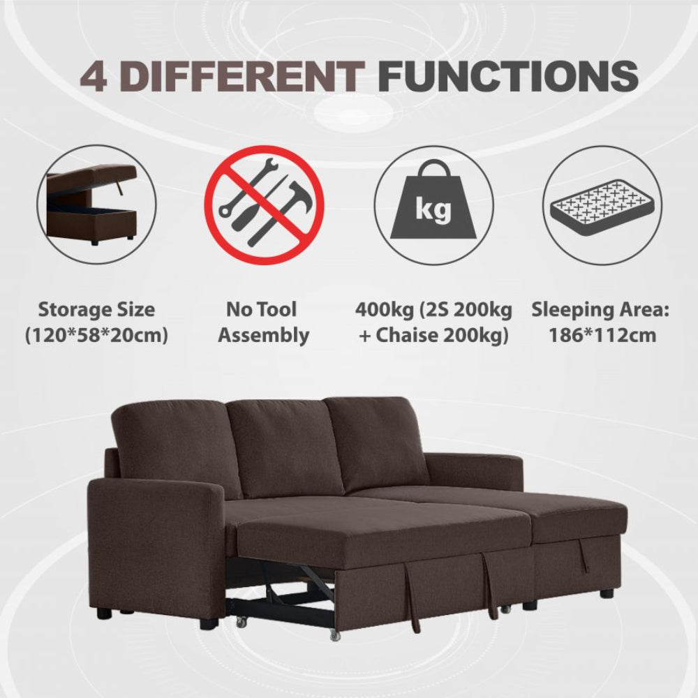 Corner Sofa Brown & Sofa Bed With Storage