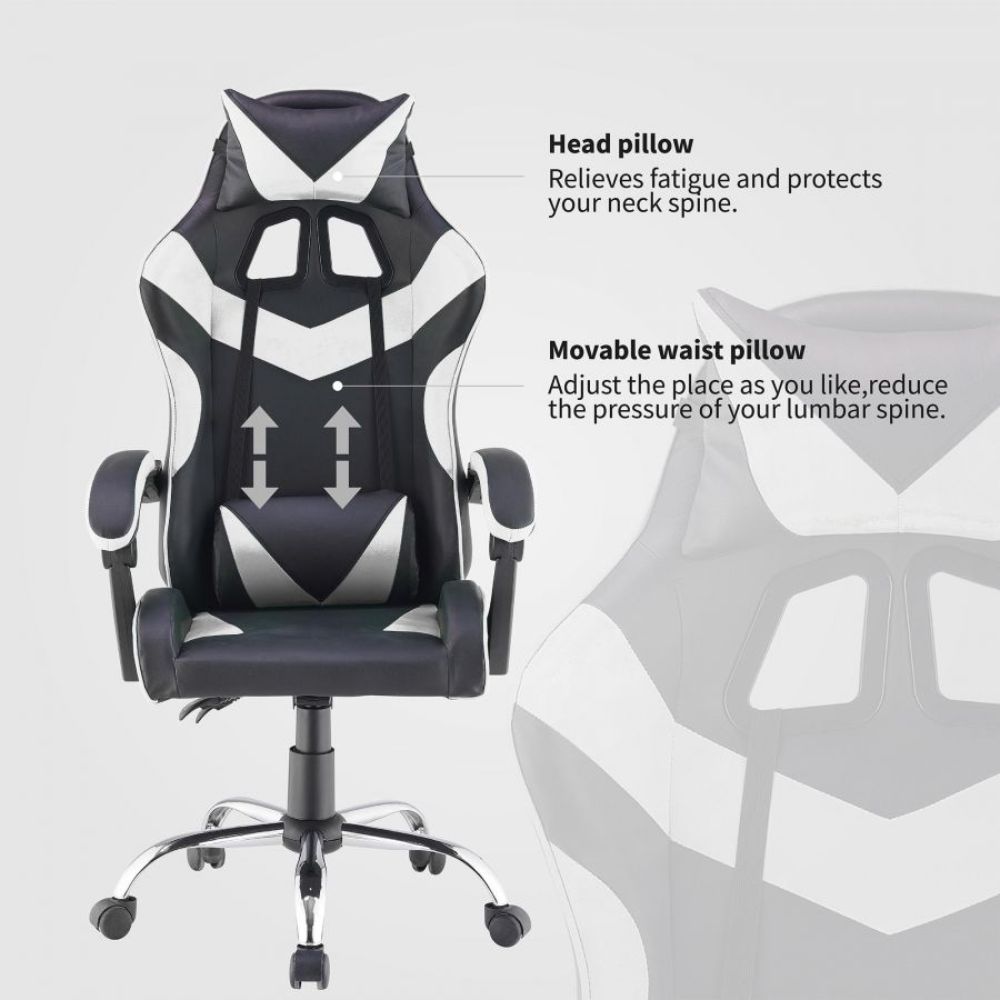 Quad Ergonomic Gaming Chair in White Colour