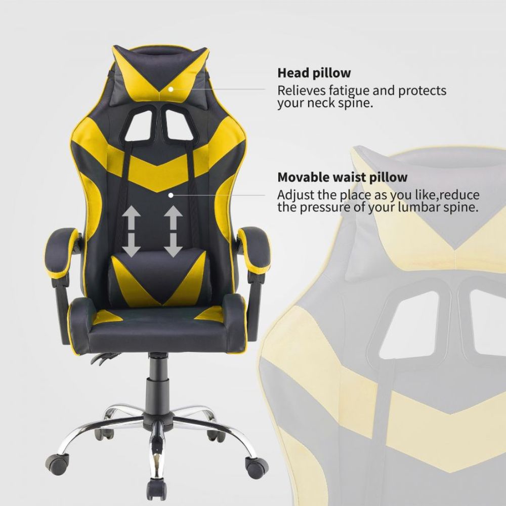 Quad Ergonomic Gaming Chair in Yellow Colour