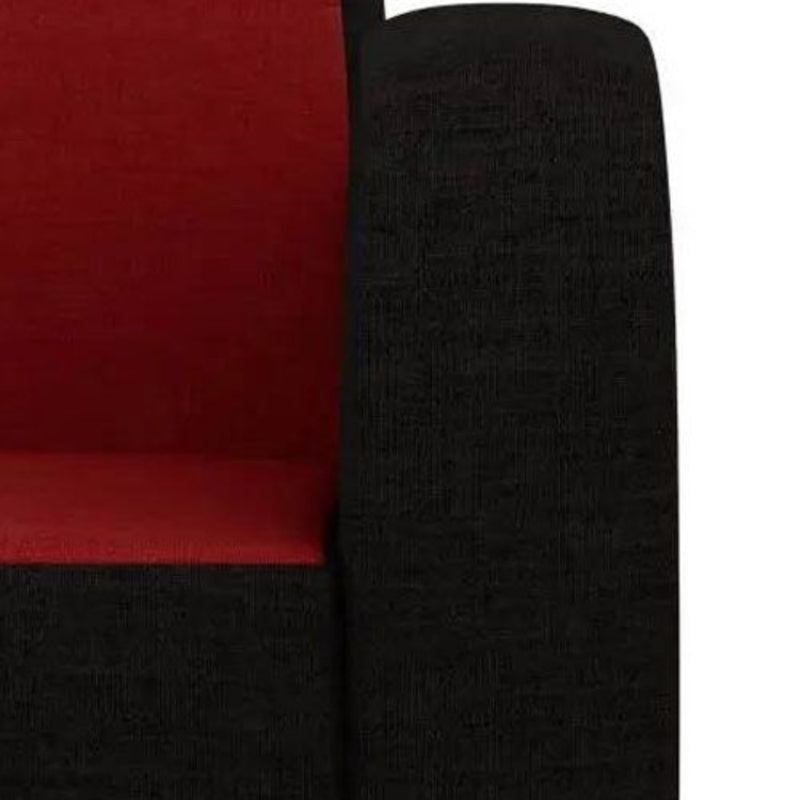 Bantia Quatra Fabric 3 + 1 + 1 Red & Black Sofa Set