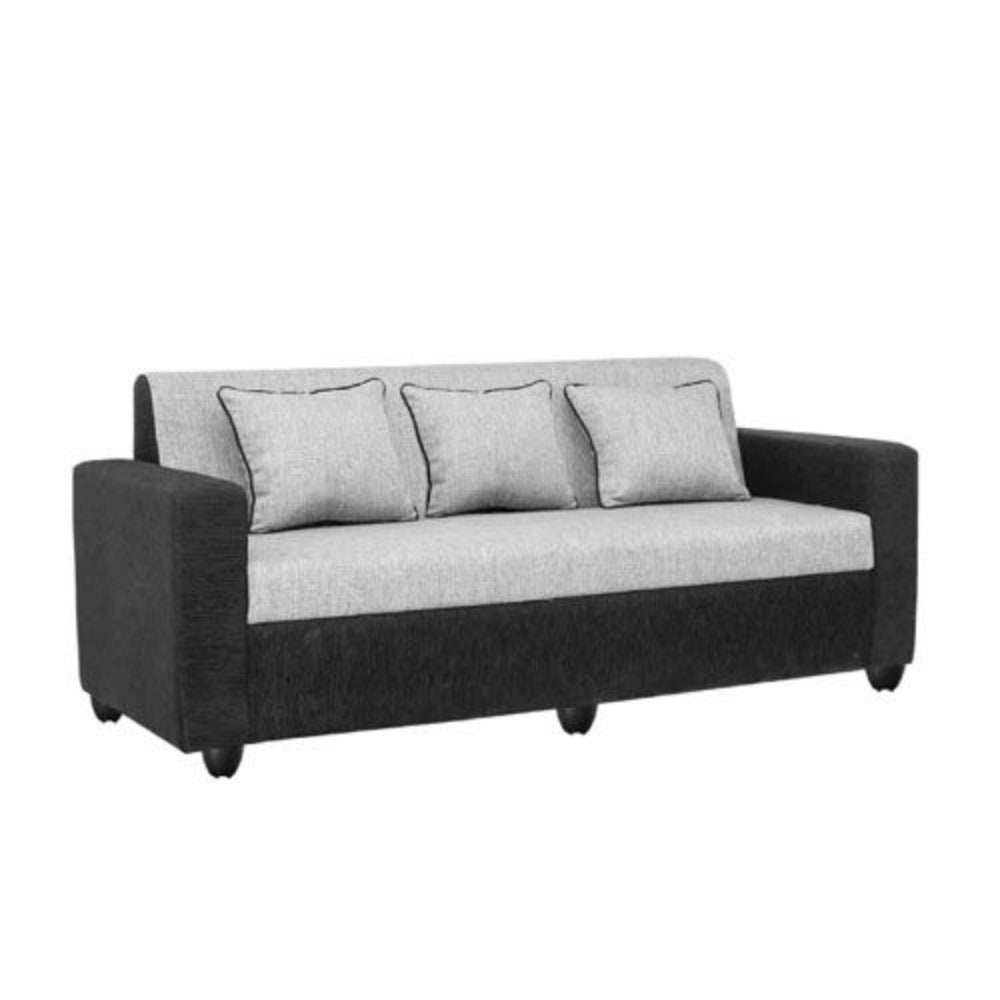 Bantia Tulip Fabric 3+1+1 Sofa Set Black Grey