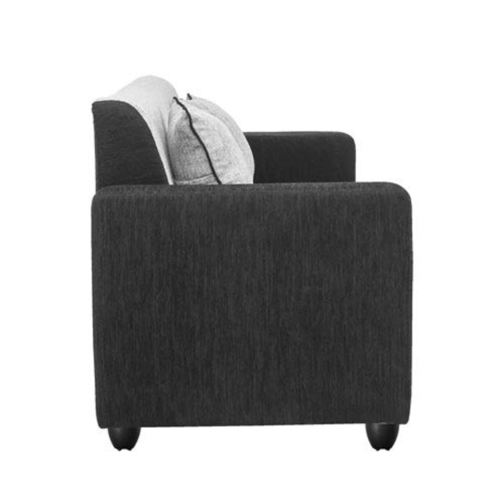 Bantia Tulip Fabric 3+1+1 Sofa Set Black Grey