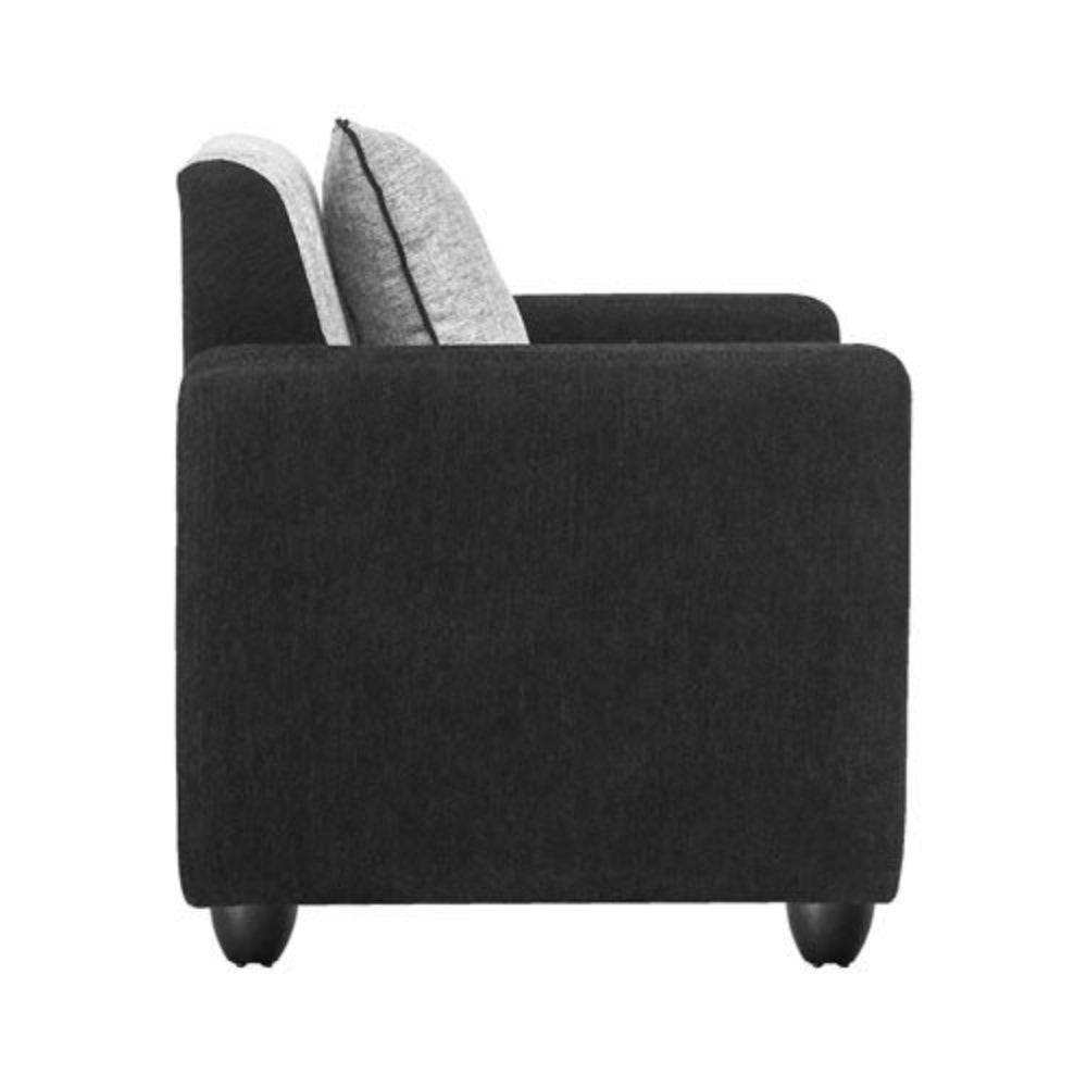 Bantia Tulip Fabric 3+1+1 Sofa Set Black Grey