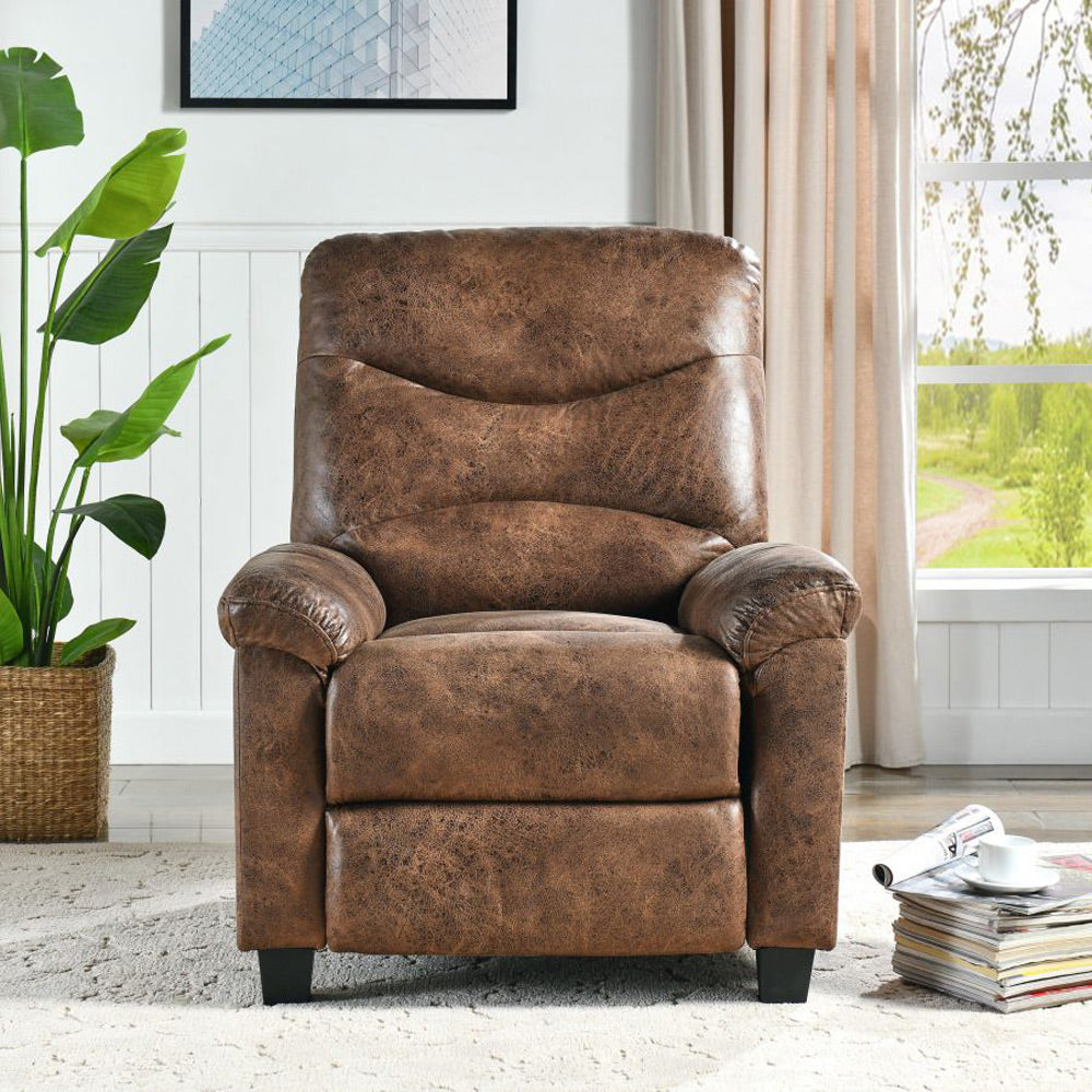 Venice Faux Suede Recliner Chair In Light Brown Colour