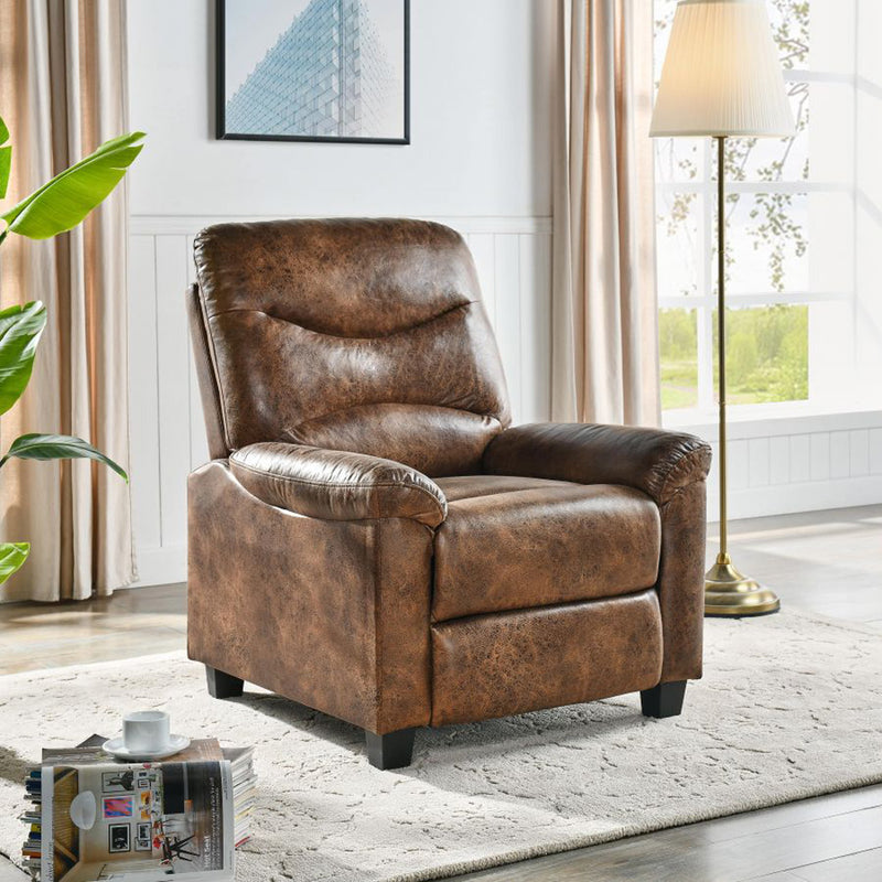 Venice Faux Suede Recliner Chair In Light Brown Colour