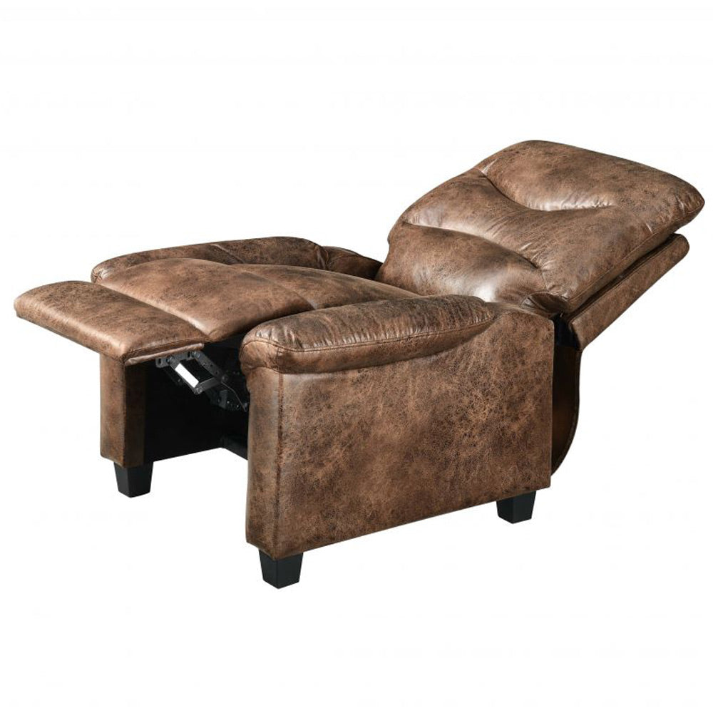 Venice Faux Suede Recliner Chair In Light Brown Colour