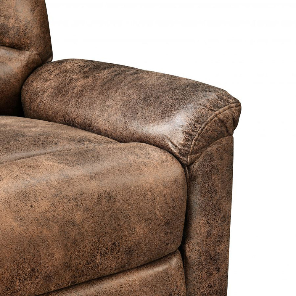 Venice Faux Suede Recliner Chair In Light Brown Colour